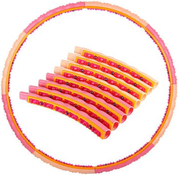 Weighted Fitness Hoop – 1.6kg (3.5lb) Cushioned Exercise Ring for Waist & Core Training, Soft EVA Foam Padding, Detachable 8-Section Design, Home Workout Equipment Made in Korea