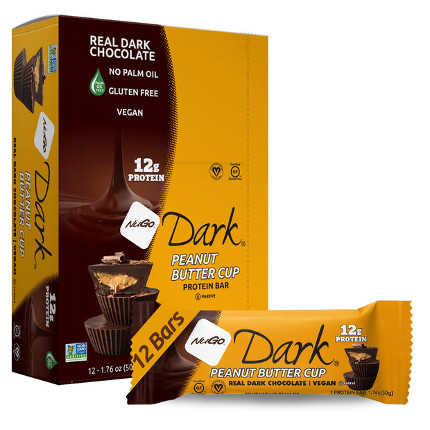 NuGo Dark Chocolate Chocolate Chip, 12g Vegan Protein, 200 Calorie, Gluten Free, 24 Count