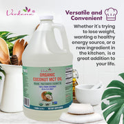 Verdana USDA Certified Organic Coconut MCT Oil –Fractionated Coconut Oil – No Palm Kernel Used – Kosher, Food Grade, Non-GMO – Great for Keto and Paleo Diets – 1Gallon