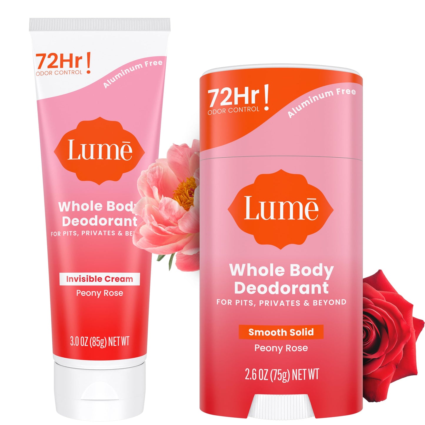 Lume Whole Body Deodorant - Invisible Cream and Solid - 72 Hour Odor Control - Aluminum Free, Baking Soda Free, Skin Safe - 3.0 Ounce Cream and 2.6 Ounce Solid Bundle (Lavender Sage)