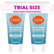 Lume Whole Body Deodorant - Mini Travel Size Invisible Cream Tube - Trial Size - 72 Hour Odor Control - Doctor Developed - Aluminum and Baking Soda Free - .5oz (Pack of 2) (Fresh Alpine & Unscented)