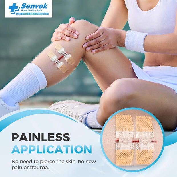 Sutures Butterfly Bandaids - 4 Pcs Laceration Closure Kit - Surgical Laceration Repair Without Sew - Quick Clot -Emergency Wound Closures Device (PU)