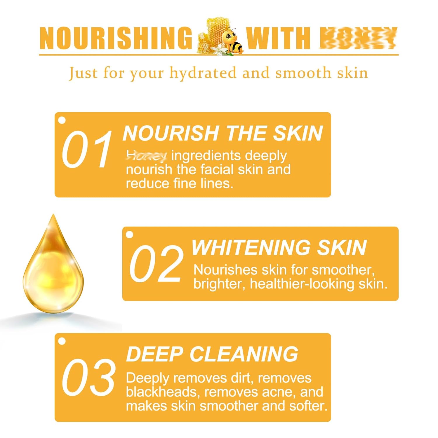 Glowtulip Honey Tearing Mask, Blackhead Control Honey Peel Mask for Face,Face Deep Cleasing & Moisturizing Mask,For All Skin (2PC)