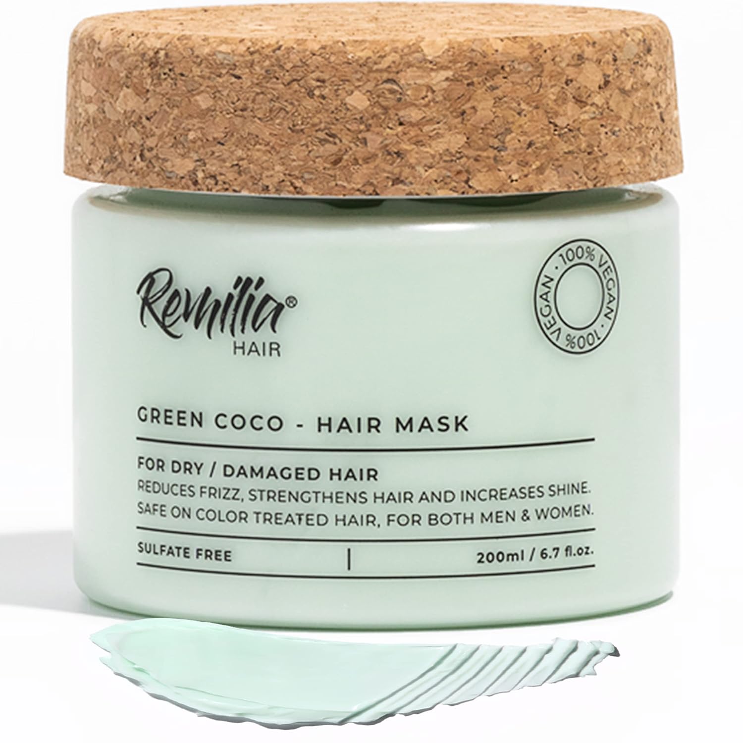 Remilia Hair Mask for Damaged Hair - Rice Protein Treatment - Deep Conditioning Mask, Volumizing & Repairing, Vegan, Made in USA 6.7 fl oz