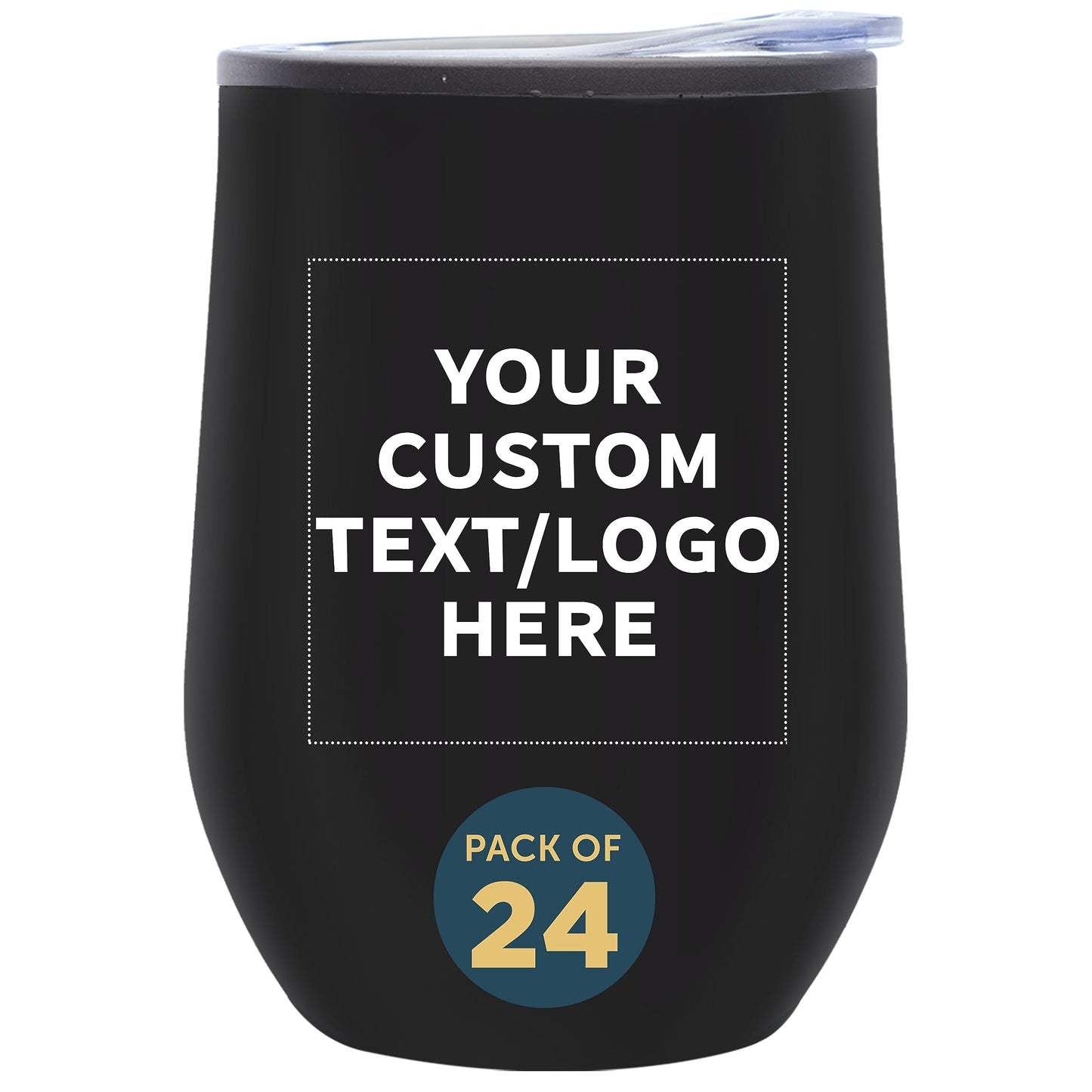 Custom Stemless Wine Tumblers 12 oz. Set of 6, Personalized Bulk Pack - Insulated, Perfect for Wine, Cocktails, Other Hot & Cold Beverages - Silver