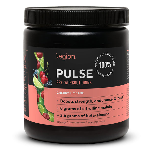 LEGION Pulse Pre Workout - All Natural Nitric Oxide Preworkout Drink to Boost Energy, Creatine Free, Naturally Sweetened, Beta Alanine, Citrulline, Alpha GPC (Tropical Punch)