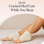 Kitsch Moisturizing Socks for Cracked Heel Treatment – Reusable Spa Socks for Women & Men with Insulated Gel Lining - Overnight Heel Socks for Dry Cracked Feet, Hydrating, Open-Toe Design - 1 Pair