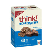 think! Protein Bars, High Protein Snacks, Gluten Free, Kosher Friendly, Creamy Peanut Butter, Nutrition Bars, 2.1 Oz per Bar, 12 Count (Packaging May Vary)