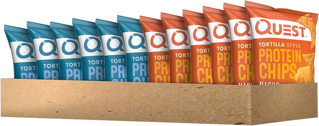 Quest Nutrition Tortilla Style Protein Chips Bundle, Ranch & Nacho Cheese, Baked, High Protein, Low Carb, Gluten Free, 1.1 oz, 24ct
