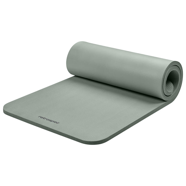 Retrospec Solana Yoga Mat 1" Thick With Nylon Carry Strap for Men & Women - Non Slip Exercise Mat for Home Yoga, Pilates, Stretching, Floor & Fitness Workouts