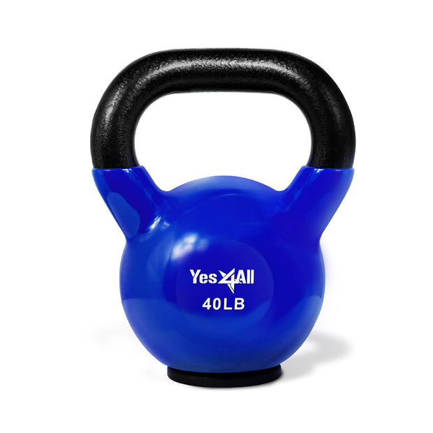 Yes4All Kettlebells Rubber Base, Kettlebell Set for Women, Strength Training Kettlebells Weights (10-65 lbs)