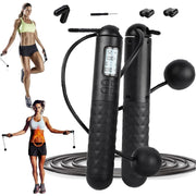 Skipping Rope with Counter, Gravity Ball Jump Rop, Counting Jump Rope, Cordless, Intelligent Digital Jump Rope, Adjustable Skipping Rope for Lose Weight- Black