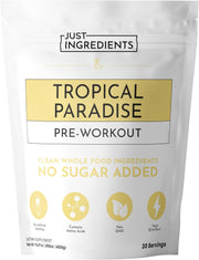 Pre-Workout Tropical Paradise | 30 Servings | Made with Real Food Ingredients | Gluten-Free | No Artificial Sweeteners or Preservatives | Supports Energy and Endurance