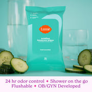 Lume Acidified Deodorant Wipes - 24 Hour Odor Control - Aluminum Free, Baking Soda Free, Skin Loving - 15 Count (Pack of 3) (Cool Cucumber)