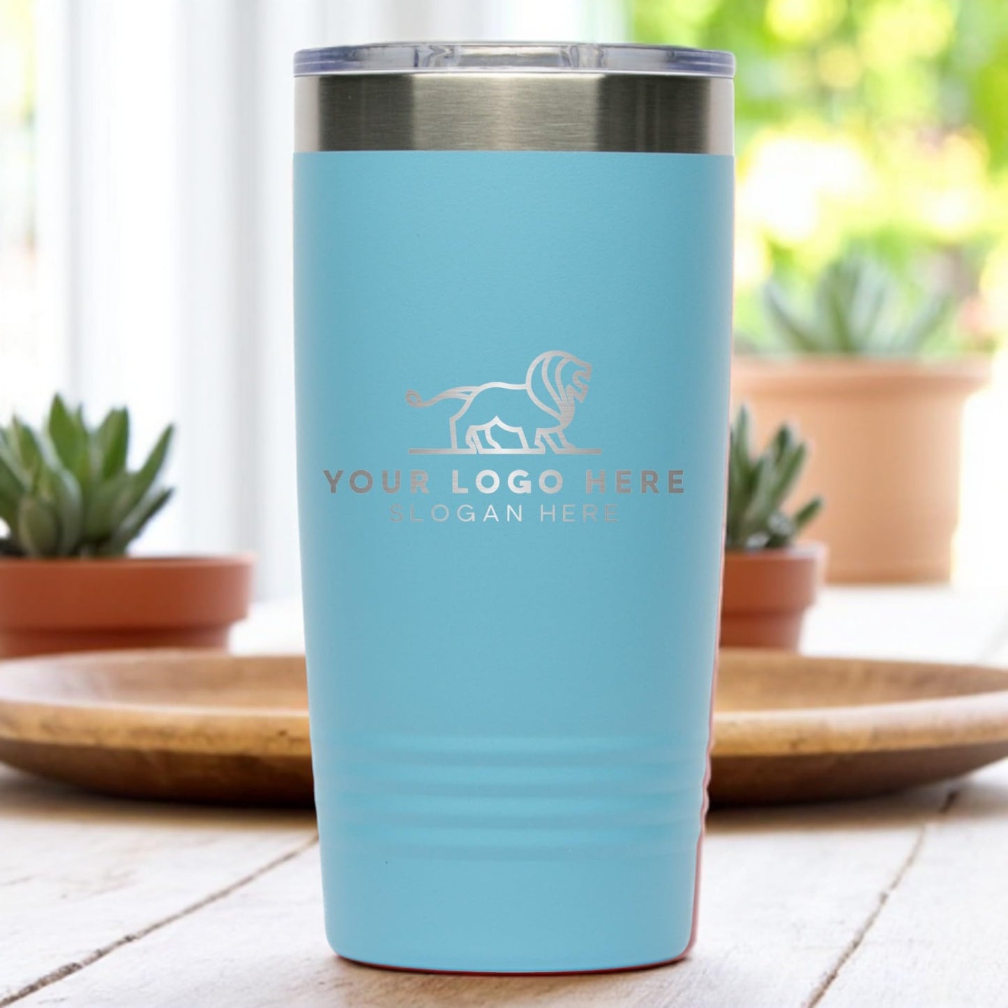 20oz Stainless Steel Tumbler - Upload Your Logo, Custom Engraved, Double Wall Vacuum Insulated Travel Mug, Ideal for Corporate Gifts, Events, and Sports Teams