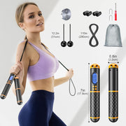 Smart Jump Rope, Multifun Speed Skipping Rope with Weight/Lap/Time/Calorie Counter Adjustable Digital Counting Jump Ropes for Home Gym, Cordless Jumping Rope for Men Women Kids