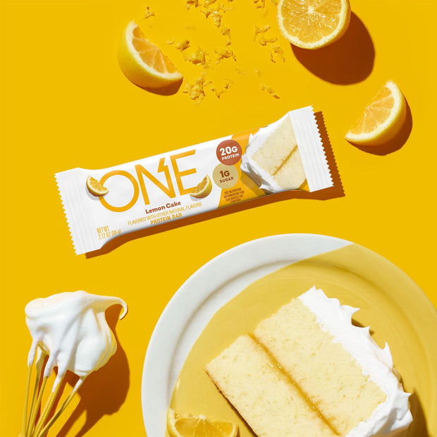 ONE Protein Bars, Lemon Cake, Gluten Free with 20g Protein and 1g Sugar, Pantry Staples, 2.12 oz (12 Count), Packaging May Vary