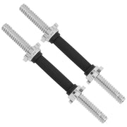 Yes4All Pair of Threaded Dumbbell Handles 14/16/18/24 inch, Chrome/Rubber Grip, Fit 1” Plates, Weight Bar Connector