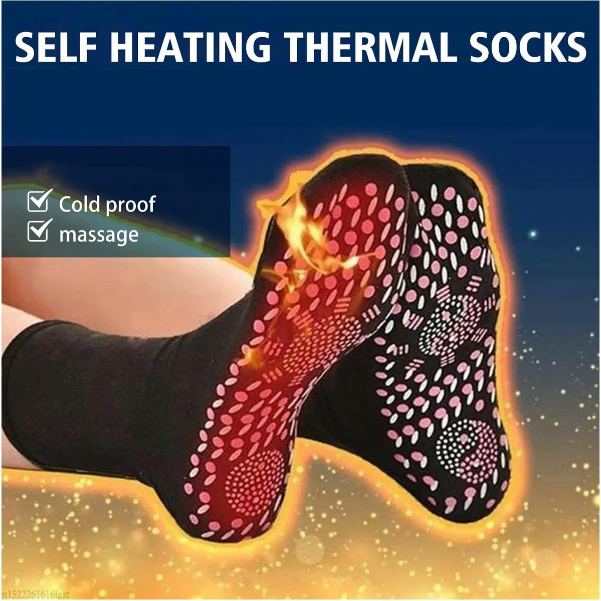 3 Pair Tourmaline Thermal Circulation Acupressure Self-Heating Shaping Socks, AFIZ Tourmaline Slimming Health Sock,Foot Massage Thermotherapeutic Sock (3 Color)