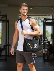 SKYSPER 30L Gym Duffel - Sports Bag Small with Wet Pocket for Sport, Travel, Fitness & Workout Men Women(Black)