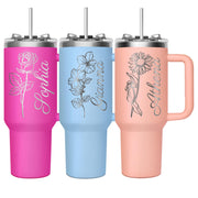 Personalized Tumbler with Engraved Name - Personalized Fathers Day Cup Gifts - Custom Stainless Steel 20 Oz Coffee Tumbler with Lid - Custom Birthday Gifts for Dad Husband