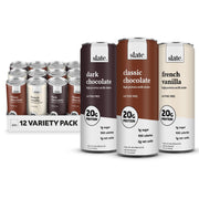Slate Milk - High Protein Milk Shake - French Vanilla - Lactose Free, 20g Protein, 1g Sugar, 100 Calories, 1g Net Carbs, No Added Sugar - Natural, Breakfast Boost, Post Workout - 11 fl oz, 12 Cans