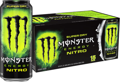 Monster Energy Nitro Super Dry, Maximum Strength, Energy Drink, 16 ounce, (Pack of 15)