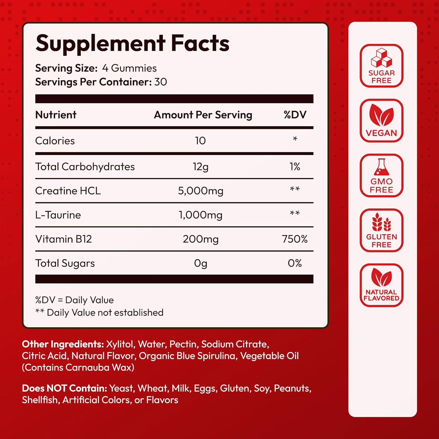 Creatine HCL for Adults 120 Gummies 6200mg - HCL Creatine Advanced Complex with L-Taurine + Vitamin B12 for Men & Women Muscle Strength & Builder, Energy Boost, Pre-Workout & Recovery Supplement