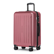 KYME Suitcase Hardshell With Double Spinner Wheels, PC+ABS TSA Lock Travel Luggage (Pink, 2Pcs Set(20"/24"))