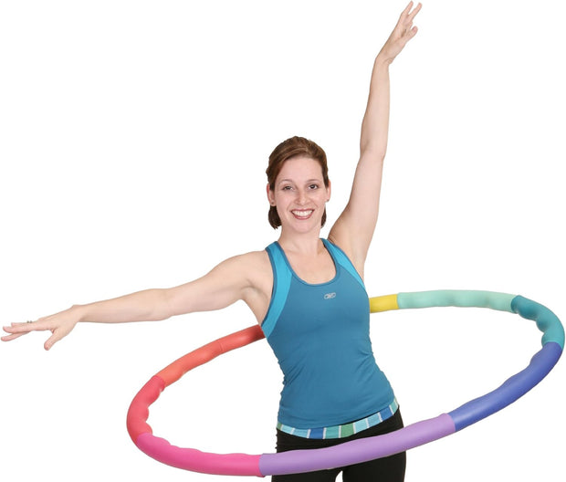 Weighted Hula Hoop, ACU Hoop 3M - 3.2lb Medium, Weight Loss Fitness Exercise Sports Hoop with Wavy Ridges (Rainbow Colors)