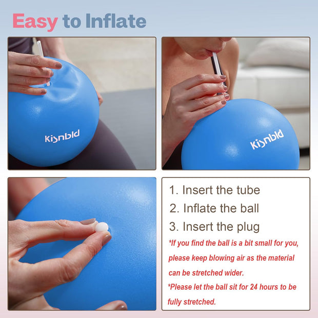 Small Exercise Ball, 9 Inch Mini Pilates Ball, Anti Burst and Slip Resistant Mini Yoga Ball for Stability, Fitness, Physical Therapy, Stretching & Core Strength Workout at Home Gym & Office