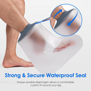 Waterproof Cast Cover for Shower Ankle Wound Protector Bath Adult Watertight Cast Bag Showering for Surgery Foot, Ankle, Burns Reusable (A-Foot)