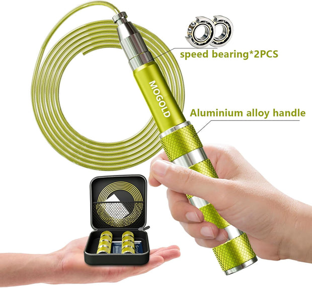 Speed Jump Rope - Tangle-Free Foldable Grip Skipping Rope for Fitness, Boxing & Cardio - Durable PVC Cable for Men Women