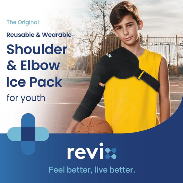 REVIX Arm Ice Pack Wrap for Pitchers – Shoulder and Elbow Ice Pack Reusable Cold Therapy Wrap for Baseball Pitcher Arm Recovery, Adjustable Compression Sleeve for Post-Workout Muscle Relief