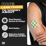 Skin Grip Adhesive Patches Compatible with Dexcom G7 & Stelo CGM – Waterproof & Sweatproof Cover for Continuous Glucose Monitor Sensor, Stays Secure for 10-15 Days – 20 Pack, Camo