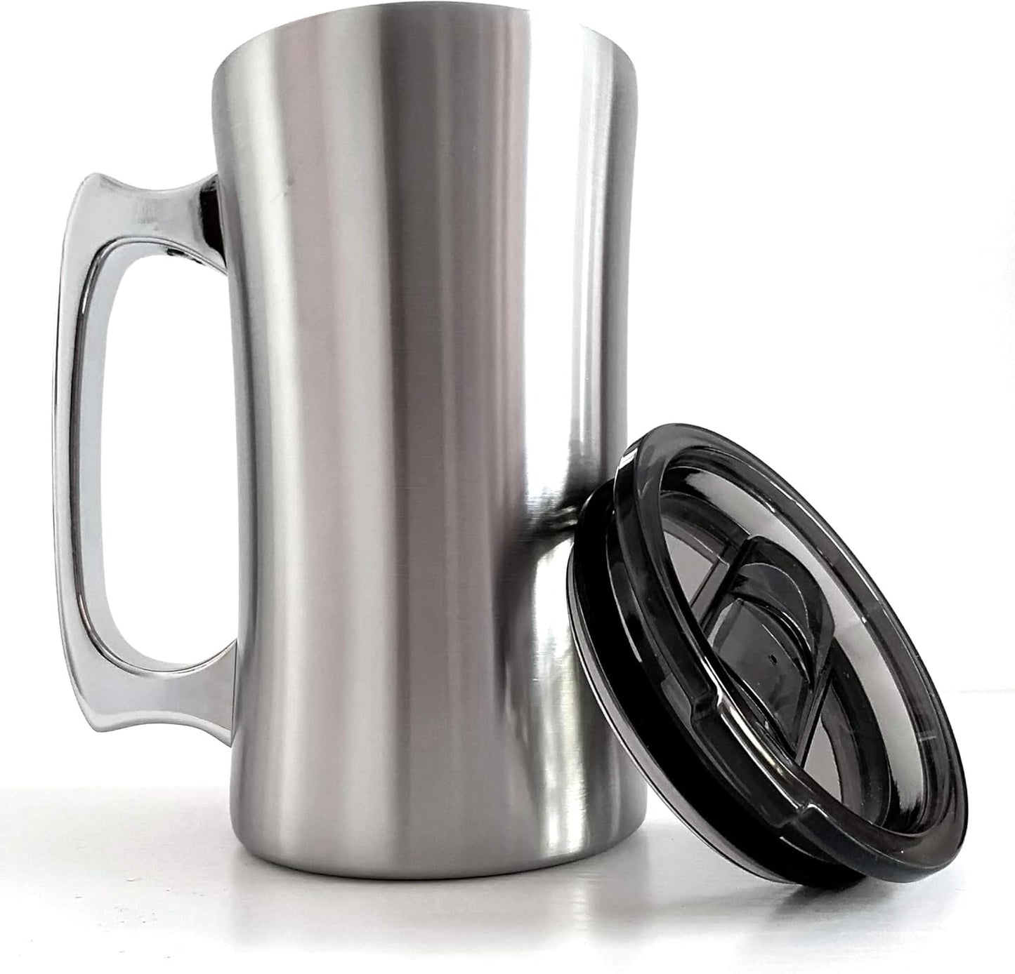 Insulated Cup, Stainless Steel Coffee Mug, 20 oz Coffee Mug, (560 ml), Double Wall Beer Stein, Tumbler with Handle, Insulated Beer Mug with Lid