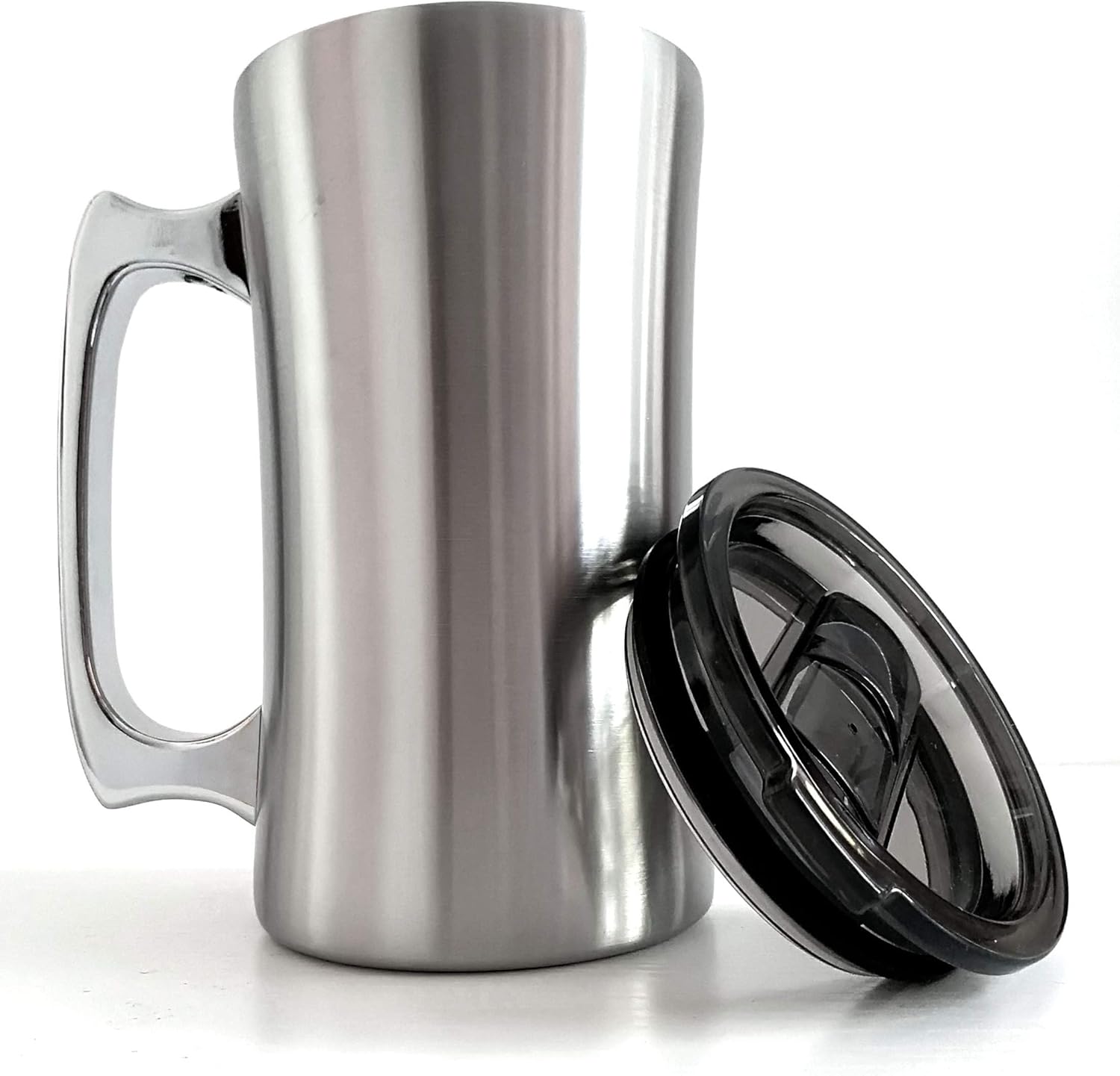 Insulated Cup, Stainless Steel Coffee Mug, 20 oz Coffee Mug, (560 ml), Double Wall Beer Stein, Tumbler with Handle, Insulated Beer Mug with Lid