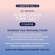 Morton All-Natural Himalayan Pink Salt, Coarse, (17.6 oz), 2-Pack, Perfect for Cooking & Finishing