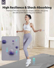 KEEP Yoga Mat, 32" Extra Wide Exercise Mat with Strap for Men and Women, 7mm Thick Double-Sided Non-Slip Eco-friendly Yoga Mat for Pilates, Workout and Fitness