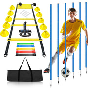 Soccer Agility Training Poles Equipment |Adjustable Soccer Equipment for Training Includes 6 Flexible Agility Poles