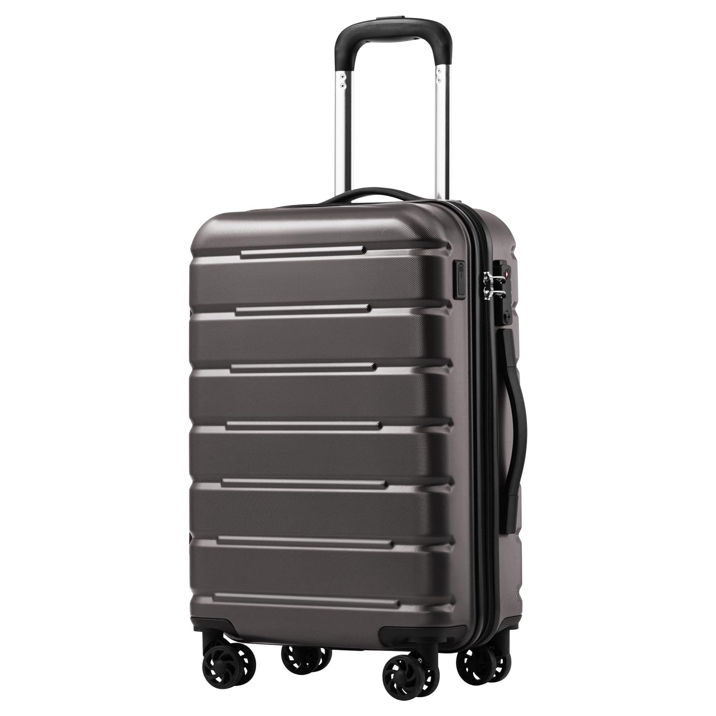 Coolife Luggage Suitcase Carry-on Spinner TSA Lock USB Port Expandable (only 28’’) Lightweight Hardside Luggage (Ice Blue, 3 piece set)