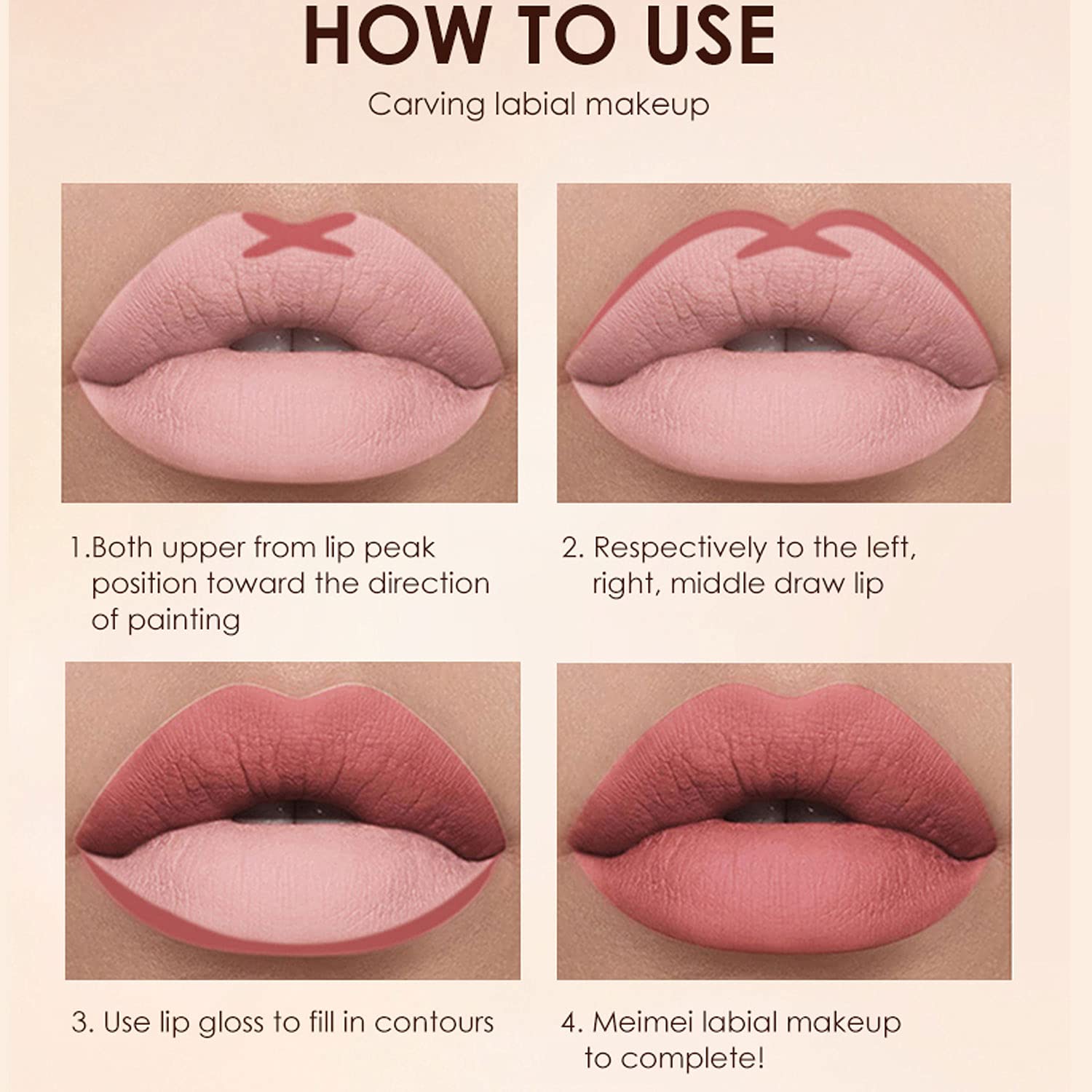 BestLand 6Pcs Matte Liquid Lipstick and Lip Liner Set, Non-Stick Cup Not Fade Waterproof 24 Hour Lip Gloss Nude Brown Lip Liner Pencil for Women, labiales mate 24 horas originales (Set E)