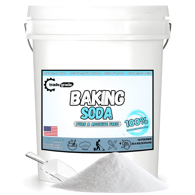 TradeGrade Pure Baking Soda Powder – 15 lb Bucket, Sodium Bicarbonate Powder | Premium Food-Grade for Baking, Bread, Cookies & More | Baking Soda for Cleaning, Natural Cleaner & Deodorizer