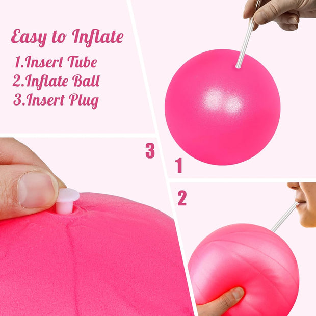 Small Pilates Ball 9 Inch Small Exercise Ball Mini Workout Yoga Balls for Gym Yoga, Core Training, Fitness, Workout, Stability, Improves Balance