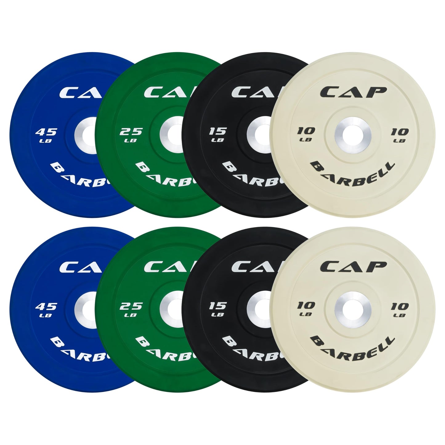 CAP Barbell 2-Inch Olympic Bumper Plate Weight Set | 100-370 lbs | Multiple Options