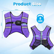 Weighted Vest for Woman Men, 6lb/8lb/12lb/16lb/20lb/30lb Weight Vest with Reflective Stripe, Weight Vests Adjustable for Walking, Weight Loss, Training, Running