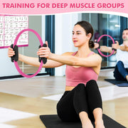 Pilates Ring Set Exercise Equipment with Exercise Bands Resistance Bands Set, Pilates Ball, Sliding Disks – Workout Equipment Home Gym Includes Complete Fitness Poster