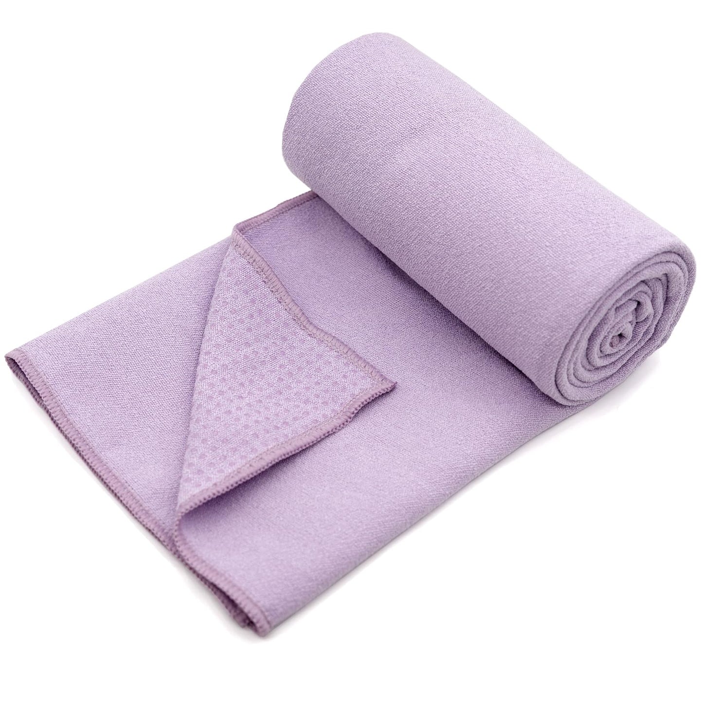 Eunzel Yoga Towel,Hot Yoga Mat Towel with Grip Dots Sweat Absorbent Non-Slip for Hot Yoga, Pilates and Workout 24" x72", Purple & Blue