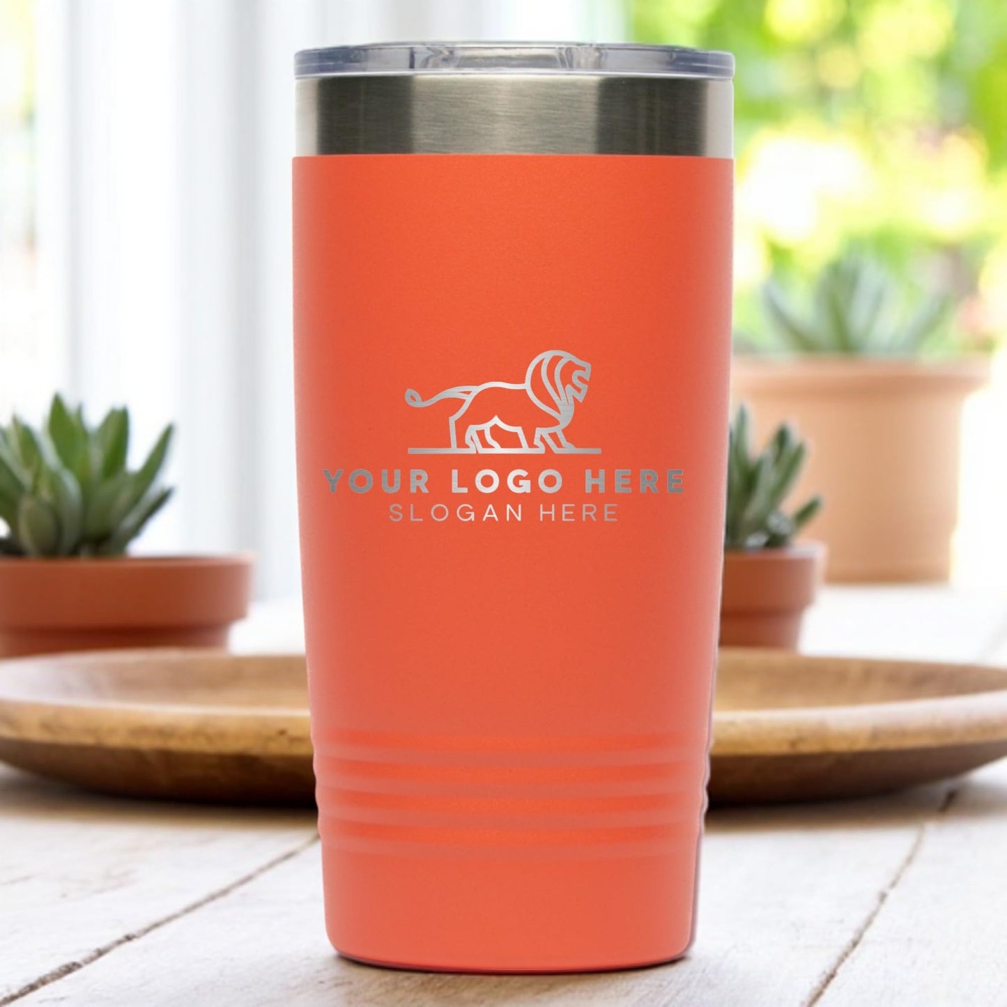 20oz Stainless Steel Tumbler - Upload Your Logo, Custom Engraved, Double Wall Vacuum Insulated Travel Mug, Ideal for Corporate Gifts, Events, and Sports Teams