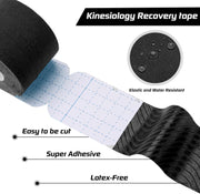 Kinesiology Tape Precut 3 Rolls, Athletic Sports Tape for Muscle Joints Support, 60 Strips for Knee Ankle Shoulder Wrist, Latex Free and Water Resistant, Pink